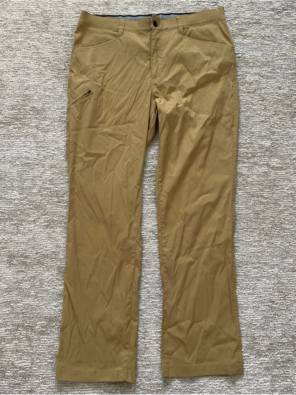 Orvis Lightweight Tech Pant Tan Men’s Size 38 x 34 Zip Pocket Outdoor Hiking